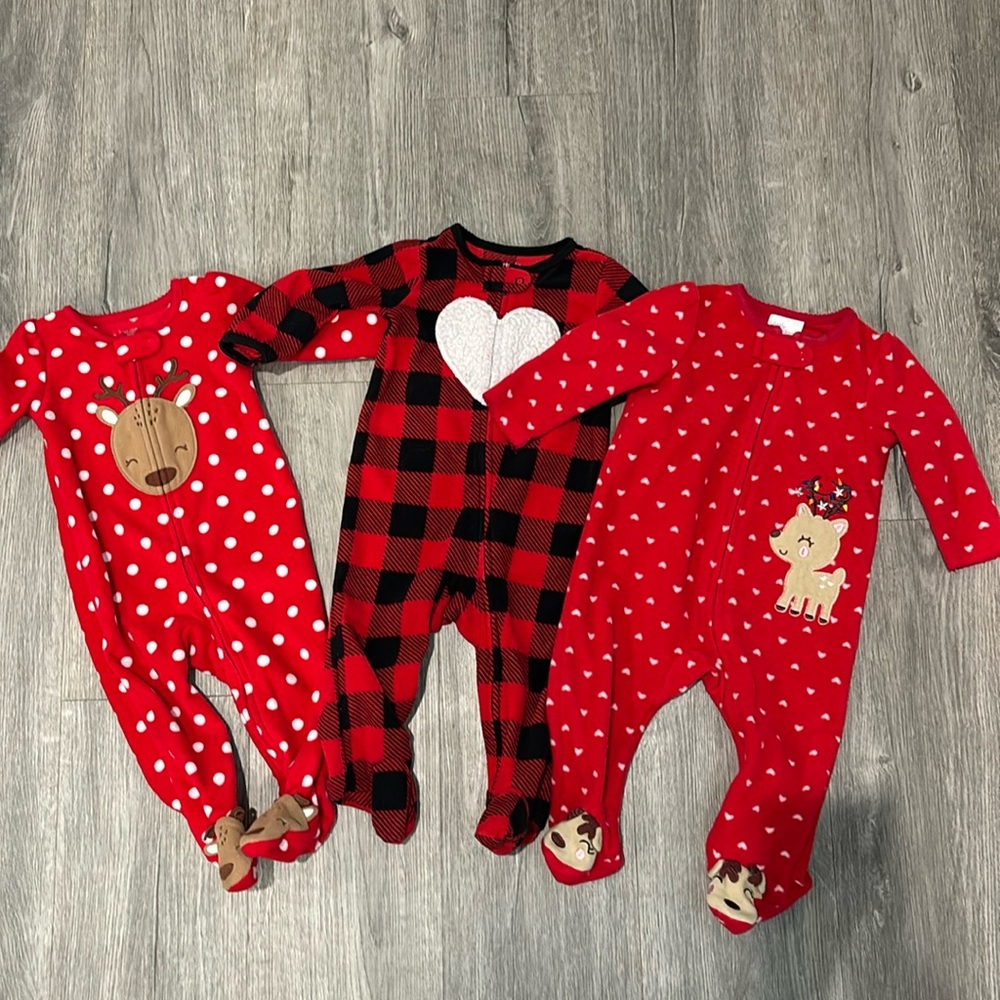 9 month baby girl fleece sleeper bundle